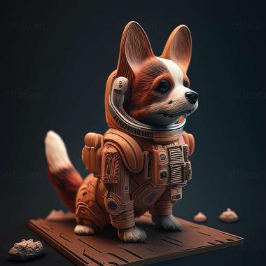 3D model Asterisk cosmonaut dog famous animal (STL)